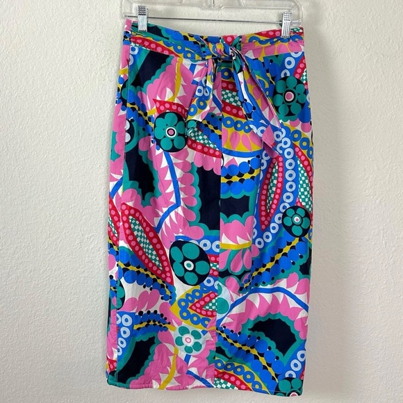 J.Crew Tie Back Tulip Skirt in Ratti Kaleidoscope Floral Size 4 - Picture 6 of 14